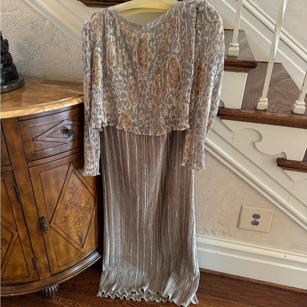 Vintage Jeanne Marc Collection 1980s Elegant Patterned Maxi